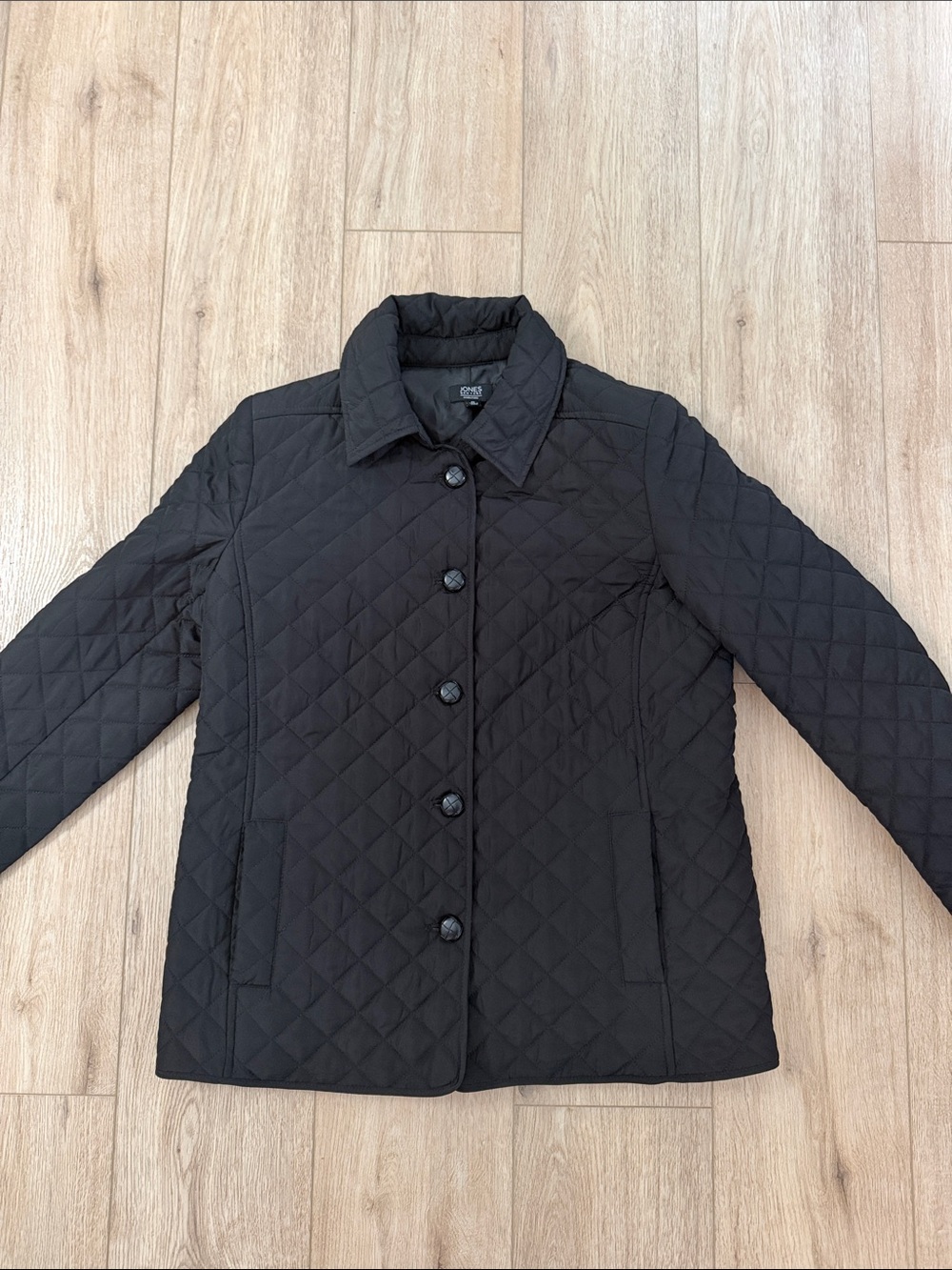 Jones New York Black Quilted Puffer Jacket